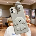 thumbnail image 3 of Designed for iPhone Case,Cute Teddy Bear Matte Camera Lens Protection Shockproof Protective Cover Phone Case (White,iPhone 13), 3 of 5
