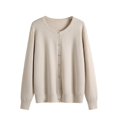 thumbnail image 2 of Womens Sweaters Round Neck Long Sleeve Cardigan Autumn And Winter Models Of Classic Versatile Basic Knitwear Large Size Jacket Fall Clothes For Women ,Beige, 2 of 6