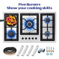 thumbnail image 3 of AMZGACHFKTCH 36 Inch Gas Cooktop with 5 Burners, Stainless Steel, LPG/Natural Gas Convertible, Thermocouple Protection, 3 of 12