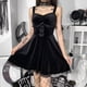 thumbnail image 2 of Vestido de tirantes de cintura alta con mariposa de gamuza adelgazante de encaje gótico sexy para mujer de primavera Fridja  hjkh762, 2 of 9