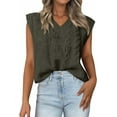 thumbnail image 3 of FreshPretty Womens Oversized Sweater Vest 2025 Summer V Neck Casual Sleeveless Sweaters Loose Cable Knit Pullover Tops, 3 of 6
