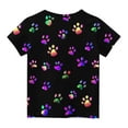 thumbnail image 6 of AUNVITO Unisex Kids Casual Dog Paw Print Round Neck Short Sleeve T-Shirt Summer Graphic Tee Playful Style, 6 of 7