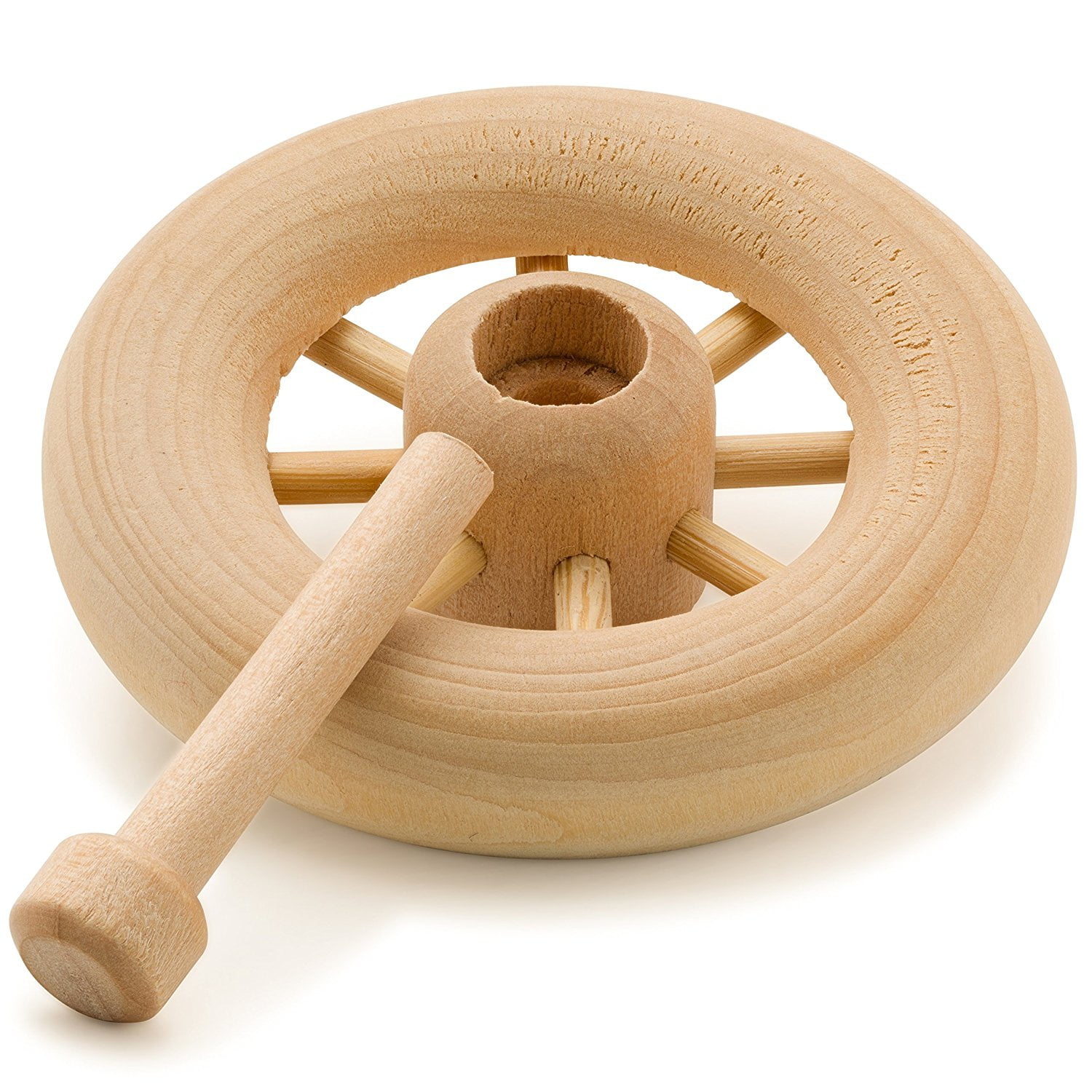 Pinehurst Crafts Wooden Spoked Toy Wheels – 2-Inch Diameter, Axles Included – Pack Of 4 For DIY Wooden Cars, Wagons & Crafts
