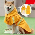 thumbnail image 3 of Capa impermeable para perros con tiras reflectantes, fina, resistente al viento y a la lluvia, resistente a la lluvia, para perros medianos y grandes, con capucha para perros, 3 of 5
