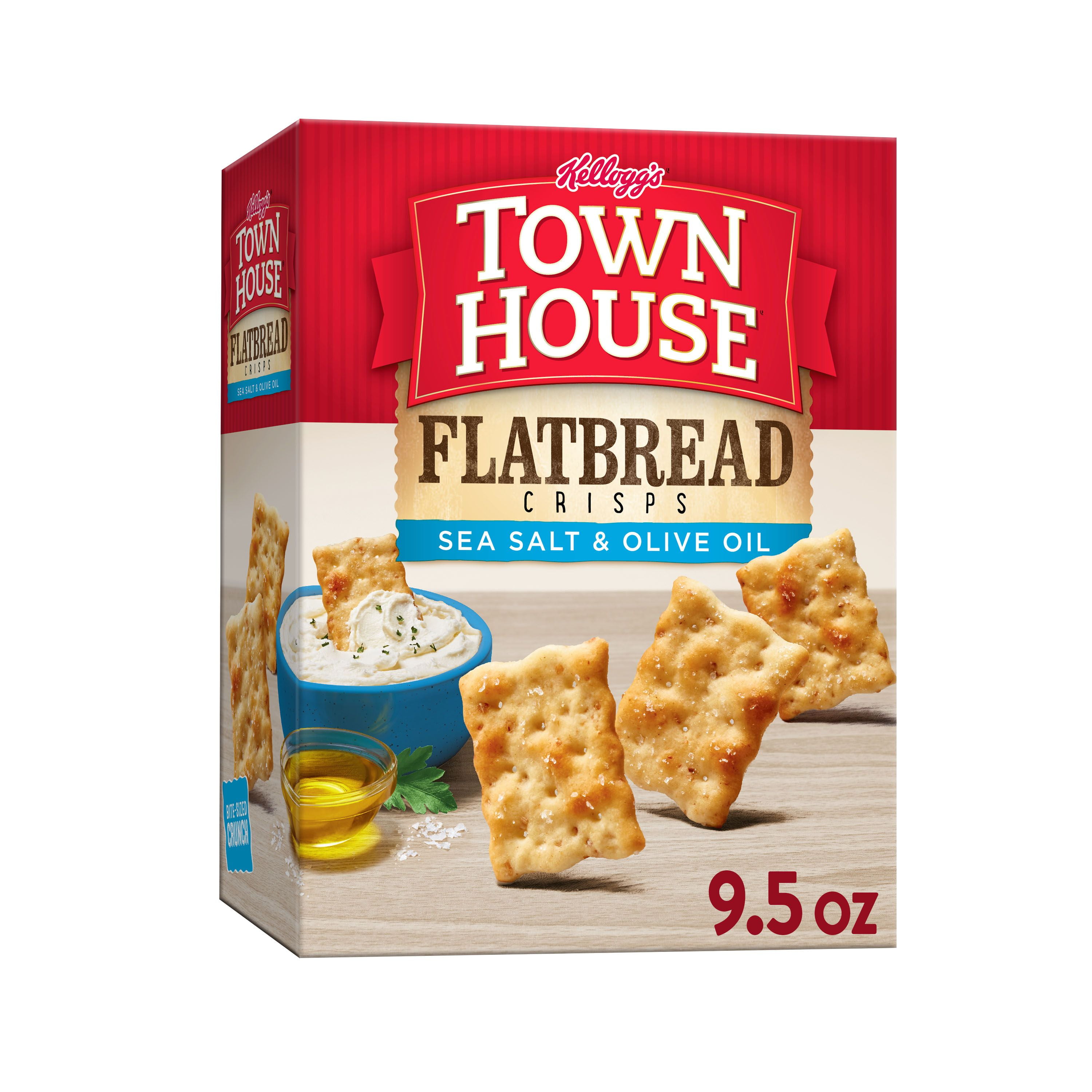 Kellogg's Town House Flatbread Cracker Crisps, Baked Snack Crackers