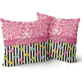 thumbnail image 2 of Easter Decorations Pillow Covers 18x18 Set of 2 Spring Easter Colorful Cute Bunny Pink Dahlia Print Striped Holiday Throw Pillows Rustic Decorative Square Cotton Cushion Case for Home Sofa Couch Bed, 2 of 6