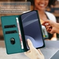 thumbnail image 6 of Wallet Case for Motorola Moto G Power 5G 2025, PU Leather + TPU Shockproof Cover with Card Slots Cash Pocket Kickstand Magnetic Closure Full Body Protection for Women Men, Darkgreen, 6 of 10