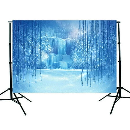 ABPHOTO Polyester 7x5ft Romance In Snow Romantic Photo Studio Pictorial Cloth Ice Cold Winter Photography Backdrop Background Prop Best For Children,Newborn,Baby,Video and (Best Fake Snow For Photography)