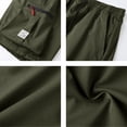 thumbnail image 5 of Domuza Men's Retro Casual Multi Pockets Cargo Shorts Loose Fit Mid Length Short Pants for Outdoor Summer Trendy Dark Green L, 5 of 6