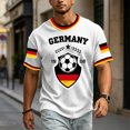 thumbnail image 7 of Soccer Cup 2026 Jersey for Men, Crew Neck Short Sleeve Deutschland Shield Graphic Tee with Honeycomb Mesh Texture - Lightweight Performance Top for Match Day & Gym White M, 7 of 7