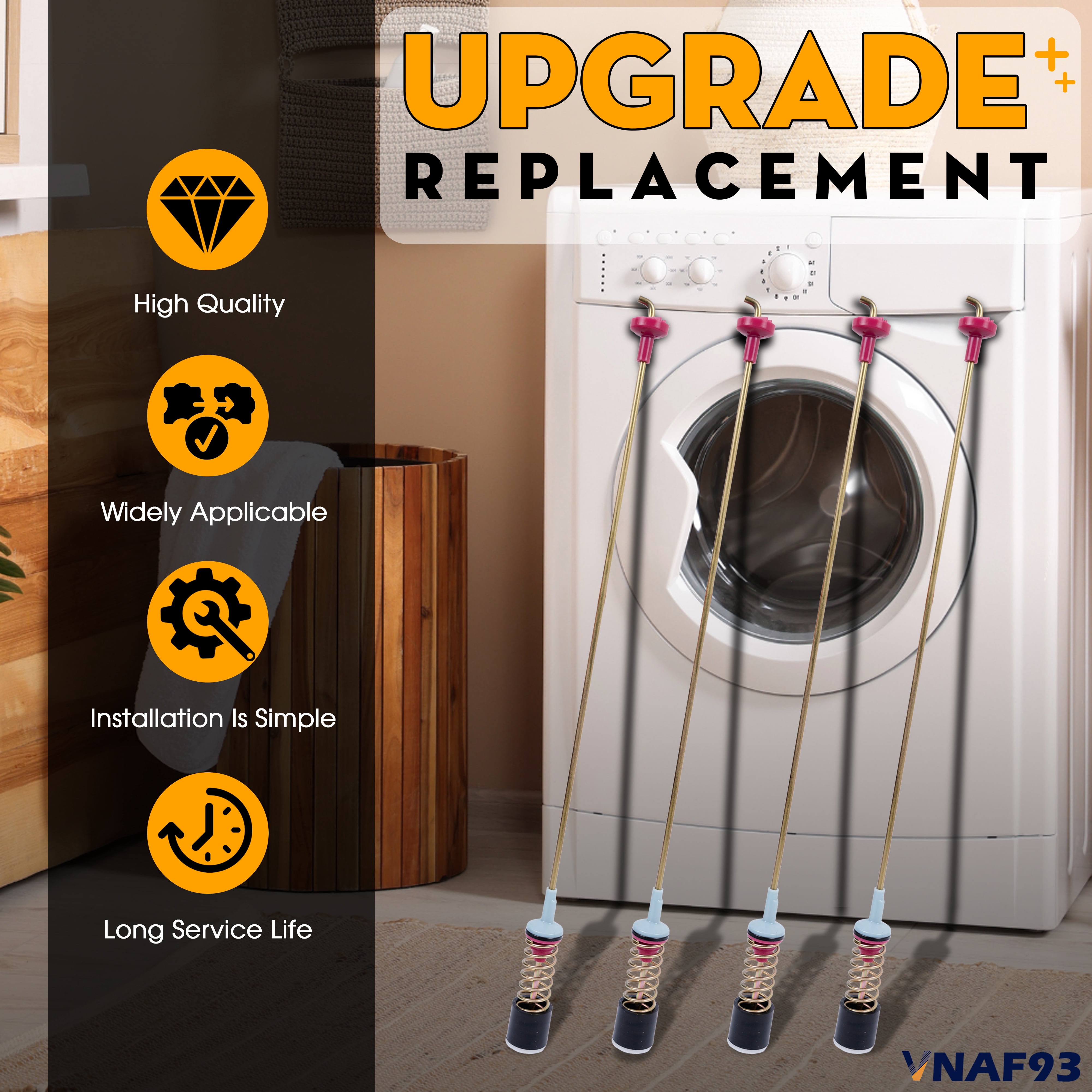2025 Upgraded DC97-05280W Washer Suspension Rods by VNAF93 - DC97-16350U Fit for Samsung Washer - Replaces DC97-16350E, DC97-16350C, DC97-16350D, DC97-05280X, DC97-16350S