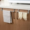 thumbnail image 3 of Large Towel Rack,Stainless Steel Single Rod Towel Rack,Kitchen Free Punch Towel Hanging Rod,Cabinet Door Back Rag Hanging Rack,Silver, 3 of 7