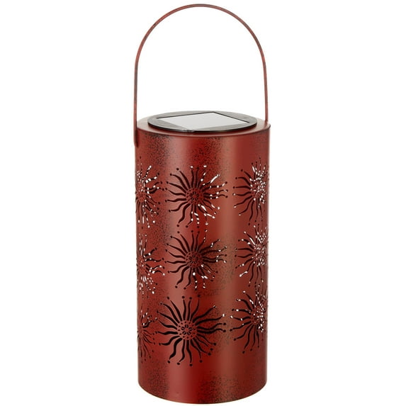 Sunset Vista Designs Sand Dollar Sun Rays Solar Lantern One Size Red