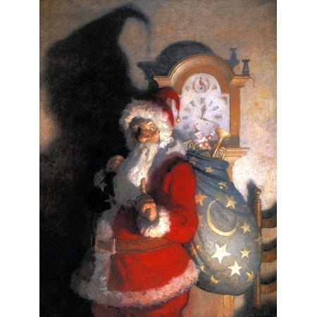 Wyeth: Old Kris (Kringle) Christmas Santa Claus Art Print Wall Art By Newell Convers
