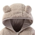 thumbnail image 5 of SuTry Newborn Baby Winter Fleece Footie Snowsuit Warm Hooded Romper Jumpsuit Outfits for Girls Boys for Keeping Babies Cozy(Khaki,9 Months), 5 of 5