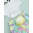 thumbnail image 5 of Jxzom Infant Baby Girls Easter Outfit 3 6 12 18 24 Months Short Sleeve Rabbit Print Romper Elastic Waist Shorts with Hairband 3Pcs Clothes Set, 5 of 7