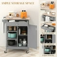 thumbnail image 4 of HOMCOM Chariot de Cuisine Roulant avec Armoire de Rangement, Tiroir, Dessus en Bois, 4 of 10