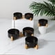 thumbnail image 1 of Cuenco de cerámica para gatos, cuenco para comida para gatos, cuenco para perros, cuenco para agua potable, cuenco doble que protege la columna cervical, cuenco negro para mascotas, 1 of 5