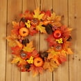 thumbnail image 4 of sruoe Halloween Decorations, Indoor Outdoor Halloween Decor, Artificial Wreaths, Halloween Decorations for Outside, Front Door Wreaths, Maple Leaves Garland Fall Winter Wreath for Christmas, Home, 4 of 7