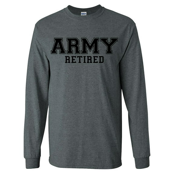 ARMY Retired BLACK Logo Long Sleeve T-Shirt