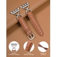 thumbnail image 4 of TOYOUTHS Leather Band Compatible with Apple Watch Bands Women 41/40/38/42/44/45/46/49mm, Dressy Fancy Slim Thin Strap with Designer D-Shape Buckle for iWatch Series 10 9 Ultra SE 8 7 6 5 4 3 2 1, 4 of 7