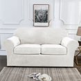 thumbnail image 2 of JIAN YA NA Stretch Velvet Sofa Covers Couch Covers Sofa Slipcovers(White, Loveseat Cover), 2 of 8