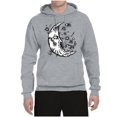 thumbnail image 2 of Wild Bobby Crescent Moon Astrology Puff Print Fashion Unisex Hoodie Sweatshirt, Heather Grey, XX-Large, 2 of 6