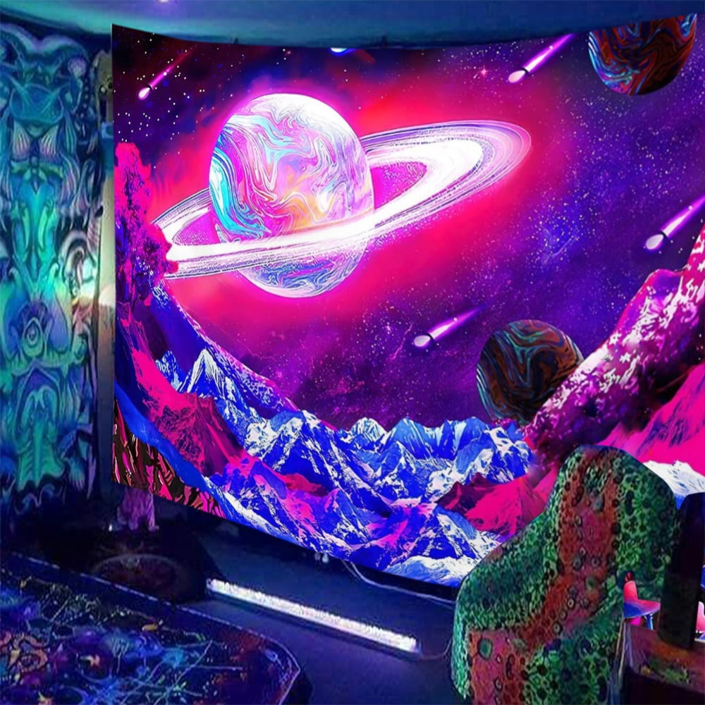 CUH Tapestry Psychedelic Bedspread Blacklight Decorative Tapestries