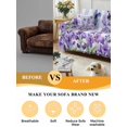 thumbnail image 5 of Purple Flowers Couch Cover, Butterfly Spring Floral Checkered Farmhouse Sofa Cover Blanket for 1 Seat Cushion, Sectional Sofa Slipcover Furniture Protector for Living Room Bedroom 71''x91'', 5 of 9