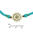 thumbnail image 4 of Gorgeous Heart Mandala Blue Turquoise and Brass Bead Jingle Bell Anklet, 4 of 4