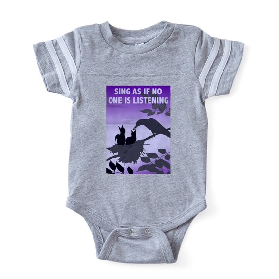 CafePress - Songbirds CROP Text - Cute Infant Baby Football Bodysuit