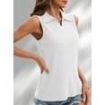 thumbnail image 5 of Cap Sleeve Tops for Women 2025 Summer Sleeveless Polo Shirts Collared V Neck Blouses Dressy Casual Work Tank Top, 5 of 9