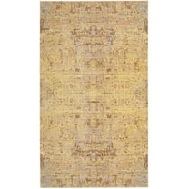 SAFAVIEH Mystique Gabriel Distressed Polyester Area Rug, Gold/Multi, 3' x 5'