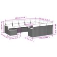 thumbnail image 2 of vidaXL 11 Piece Patio Sofa Set with Cushions Black Poly Rattan, 2 of 10