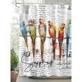 thumbnail image 3 of Colorful Birds Waterproof Fabric Shower Curtain, Vintage Rustic Envelope Postmark Shower Curtain for Bathroom Curtains Bathtubs Hotel Washable Shower Curtains with 12 Hooks Small 36x78in, 3 of 6