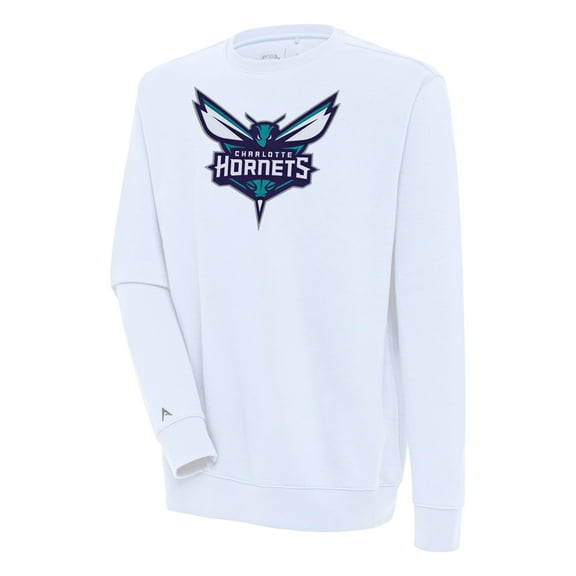 Men's Antigua White Charlotte Hornets Victory Pullover Sweatshirt