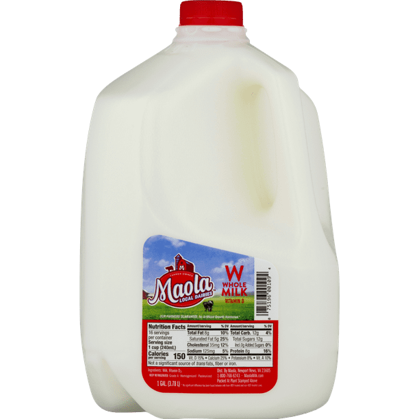 Maola Vitamin D Whole Milk, 1 Gallon - Walmart.com ...