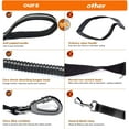 thumbnail image 5 of Dog Leash 4Ft - 6Ft Double Padded Handles Adjustable Retractable Leash Bungee with Car Seat Belt Buckle for Heavy Duty Dogs, 5 of 14