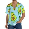 thumbnail image 3 of Fotbe Cartoon Avocado print Short Sleeve Button Down Shirts for Men Casual Summer Beach Wrinkle Free Shirt-4X-Large, 3 of 7