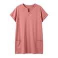thumbnail image 5 of biudgviw Womens Summer Tunic Tops Short Sleeve Casual Long T Shirts Comfy V Neck Loose Fit Basic Tees with Pockets Spring Outfits, 5 of 5
