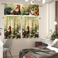 thumbnail image 6 of Chicken Print 3 Piece Kitchen Blackout Curtains Elegant Curtains Tier and Valance Window Curtains Set Curtain Sets with ValanceWindow Valances for Bedroom, 6 of 6
