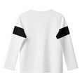 thumbnail image 5 of GYUJNB Girls Long Sleeve Color Block Round Neck Tee Soft Comfortable Casual Top for Toddler and Kids Stylish Everyday Wear,Size:3-4 Years, 5 of 5