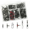 thumbnail image 5 of 110Pcs Strong Fishing Snap Swivels Kit, Include Rolling Barrel Swivels, Premium 3 Ways Fish Line Connector with Snaps Clips, Fishing Terminal Accessories Tackle Box for Lures Sinkers, 5 of 6