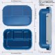 thumbnail image 3 of 1pc 4-Compartment Bento Lunch Box - Microwave, Dishwasher, and Freezer Safe - Perfect for Back to School and On-the-Go Meals, 3 of 4