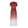 thumbnail image 4 of PuLe 【New】 Summer Short Sleeve Dress Women's Fashion Printed Short Sleeve Round-Neck Ankle Dress, 4 of 5