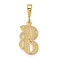 thumbnail image 3 of Diamond2Deal 14K Yellow Gold Script Filigree Letter J Initial Pendant for Women, 3 of 6