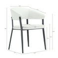 thumbnail image 3 of Belle White Textured Leatherette Dining Chair with Metal Legs, 3 of 11