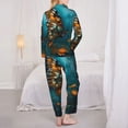 thumbnail image 3 of Bingfone Womens Pajama Sets Elegant Butterfly And Flowers Print,Long Sleeve Loungewear Pajamas Set-Medium, 3 of 8