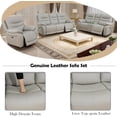 thumbnail image 4 of Genuine Leather Recliner Sofa Set, Power Reclining Sofa Set with USB Charging, Leather Living Room Furniture Set with Cup Holder&Storage (Sofa+LOVESEAT), 4 of 5