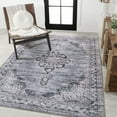 thumbnail image 4 of JONATHAN Y WASHABLE 8 x 10 Area Rug, Wincer Chenille Cottage Medallion - Navy/Gray/Black, WSH202A-8, 4 of 9